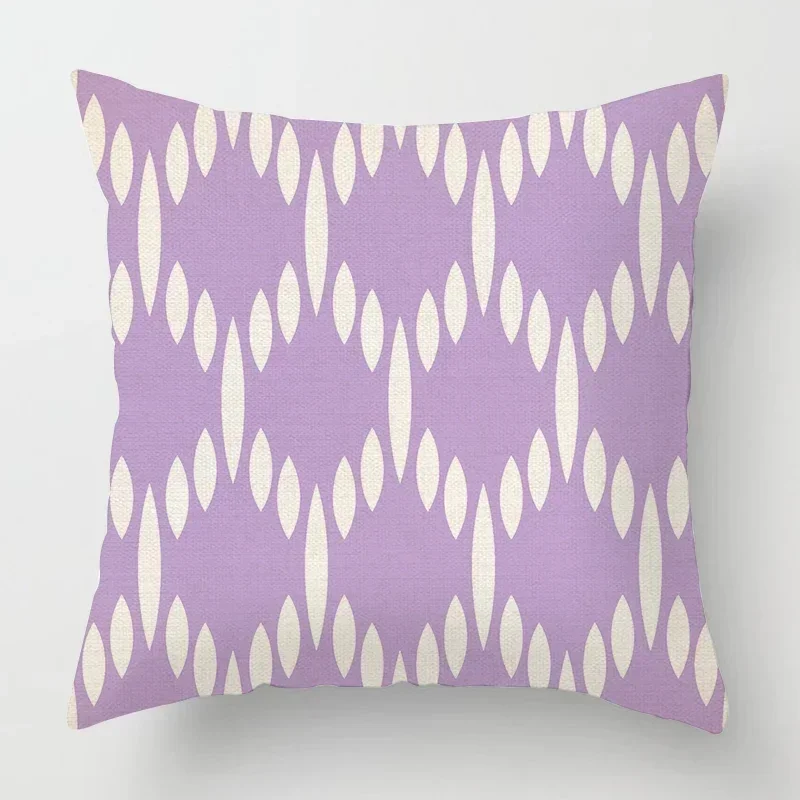Geometric Light Purple Pillow Cover 50*50 Living Room Sofa Cushion Cover 40*40 Solid Color Decorative Cushion Cover Home Decor - Image 5