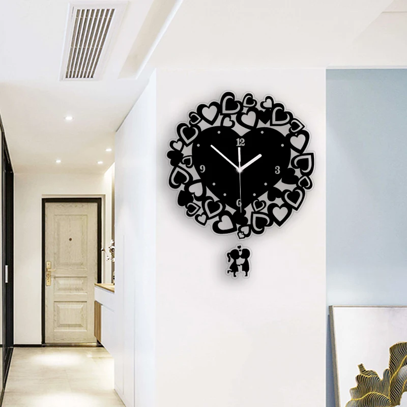Creative hollow pattern acrylic wall clock design silent wall clock for home decoration clocks. - Image 5