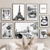 Wall Art Canvas Painting Black White Paris Towel Cafe Store Vintage Car Nordic Posters And Prints Wall Picture Living Room Decor