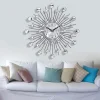 DIY Modern Design Large Wall Clock Quartz Movement Hanging Circle Decor Battery Powered Jeweled Artistic Clock for Living Room
