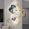 Wall Clock Modern Minimalist Nine Koi Fish Large Silent Wall Clock Home Decor Living Room Bedroom TV Background No Drilling