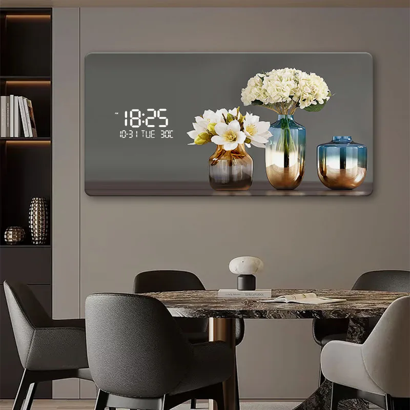 Large Size Abstract Geometric Artwork Digital Disply Wall Clock, Luxurious Quartz Clock Home Decor,living Room,bed Room Décor - Image 5