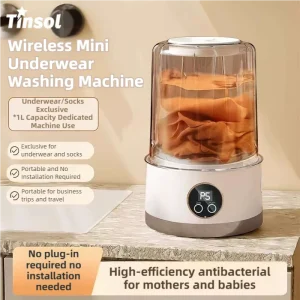 Cordless 1L Mini Washer USB Rechargeable 3000mAh 2-Speed Portable For Travel Socks Underwear Clothes Washing Cups