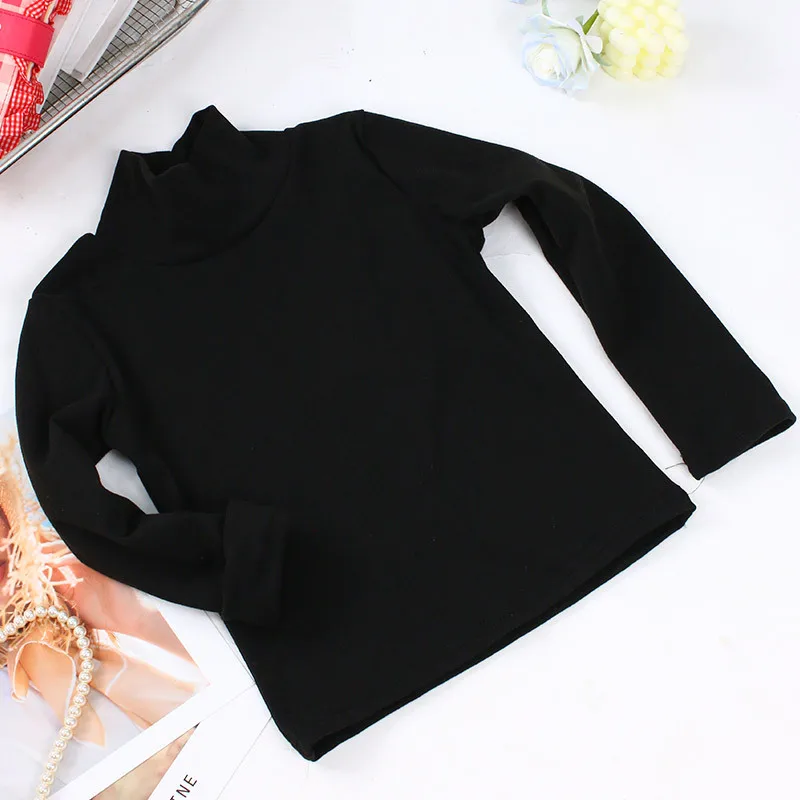 1-7T Autumn Winter Children's Soft Long Sleeve Basic Shirts Baby Kids Clothes New Girls Top Tees Boys Turtleneck T-shirt - Image 5