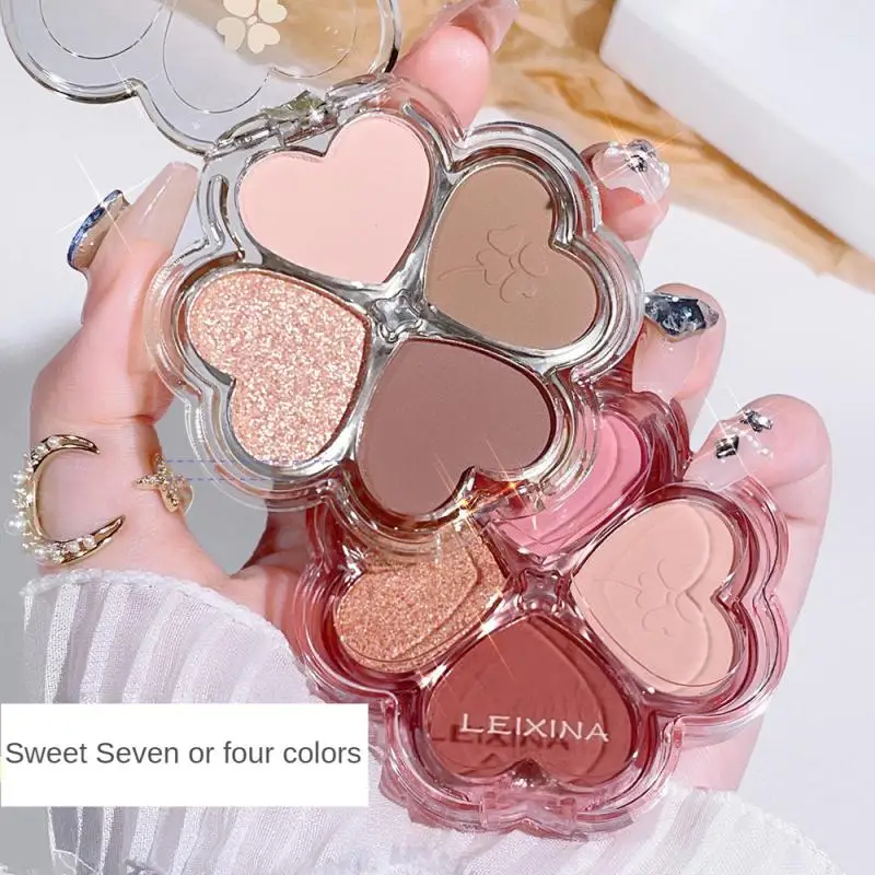 1/2PCS Makeup Palette Blush Dreamy Eye Makeup Clover Eyeshadow Palette Eye Shadow Eyeshadow Palette Trimming Fine Pearlescent - Image 5