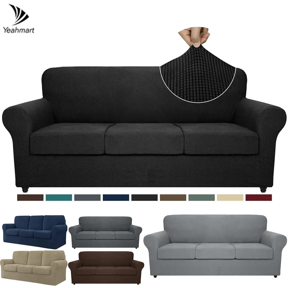 Stretch Jacquard Sofa Slipcovers Elastic Spandex Sofa Cover Couch Covers for Living Room Seat Cushion Couch Furniture Protector