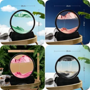 New 3D Hourglass Quicksand Moving Sand Art Picture Round Glass Deep Sea Sandscape Craft Flowing Painting Office Home Decor Gift!
