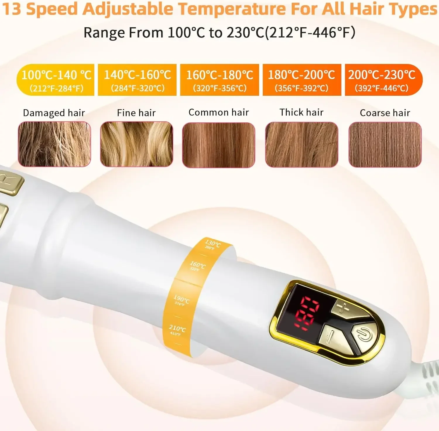 6 Fully Automatic Rotating Hair Curling Iron 28mm Ceramic Barrel Curler for Big Waves and Professional Hair Styling - Image 4