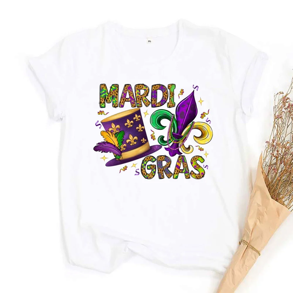 Mardi Gras Shirt for Women It's Mardi Gras Yall Shirt Carnival T-Shirt Graphic Short Sleeves Tee Tops Clothes - Image 5