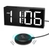 ORIA Vibrating Alarm Clock 7.5'' Large Display LED Clock Loud Alarm Clock with Bed Shaker for Heavy Sleepers Hearing Impaired
