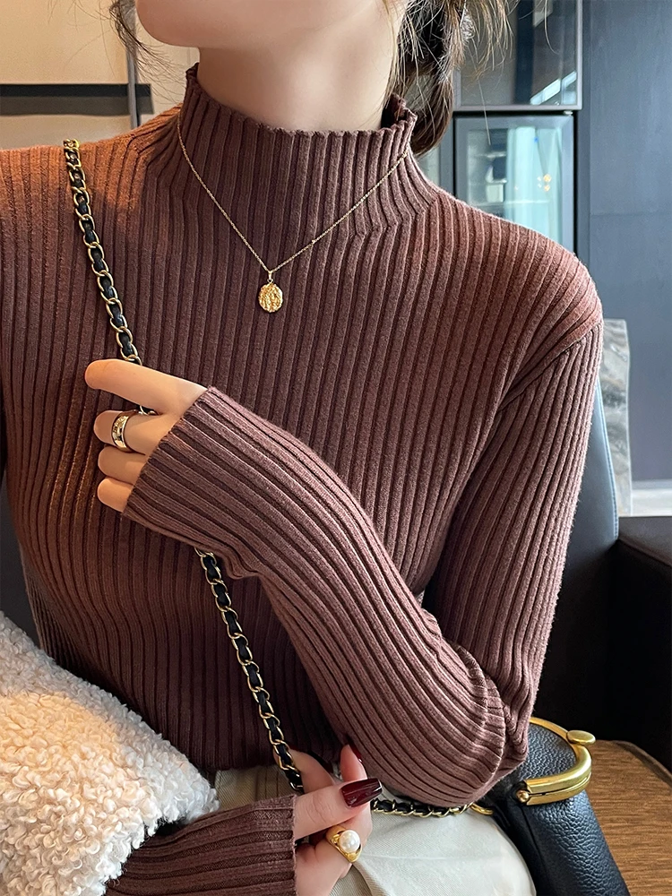 Autumn Winter Thick Solid Basic Knitting Sweater Turtleneck Pullover Women Long Sleeve Casual Slim Korean Fashion Simple Top - Image 4