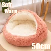 2 in 1 Soft Plush Pet Bed 50CM with Cover Round Cat Bed Pet Puppy Mattress Warm Cat Dog Sleeping Nest Cave for Small Dogs Mats