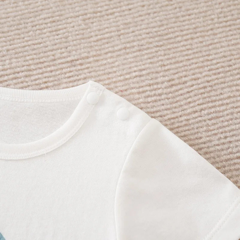 Baby Boys girls Romper Newborn 0-18 months White Lovely Elephant Short Sleeves Bodysuit Fashion Infant Summer Casual Jumpsuit - Image 4