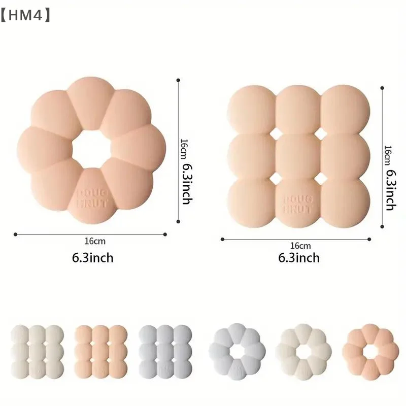 〔HM4〕Multipurpose Pot Mat Heat Resistant Coaster Donuts Shape Silicone Coaster Set Heat Insulation Mat For Dining Table - Image 2