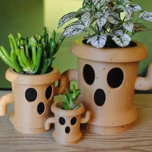 Cute Succulent Planter, Desk Décor, Gyroid Gift, Air Plant Pot, Cute Planter Pot Desk pen holder