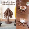 Tree Design Stand Wooden Trivets Decorative Anti Scald Heat Resistant Table Mat Coaster Wood Placemats Pot