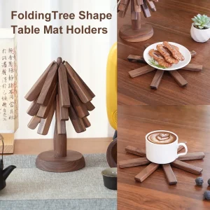 Tree Design Stand Wooden Trivets Decorative Anti Scald Heat Resistant Table Mat Coaster Wood Placemats Pot