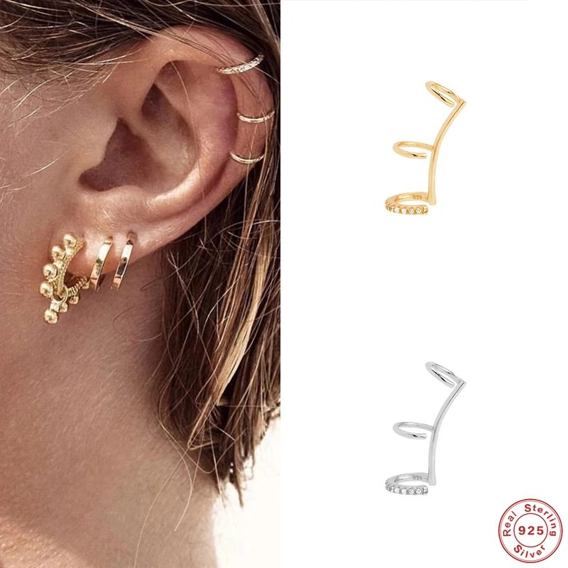Aide Cross Ear Cuff Non Pierced Earrings for Women 925 Sterling Silver Micro Pave CZ Small Clip on Earrings Cartilage Jewel 1PC - Image 3