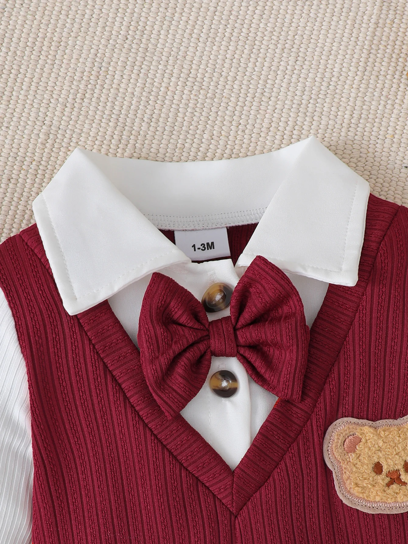 Christmas Costumes for Newborn Baby Boys Long Sleeved Gentleman's Romper Autumn&Winter Festival Clothing for Toddler Boy 1-18M - Image 2