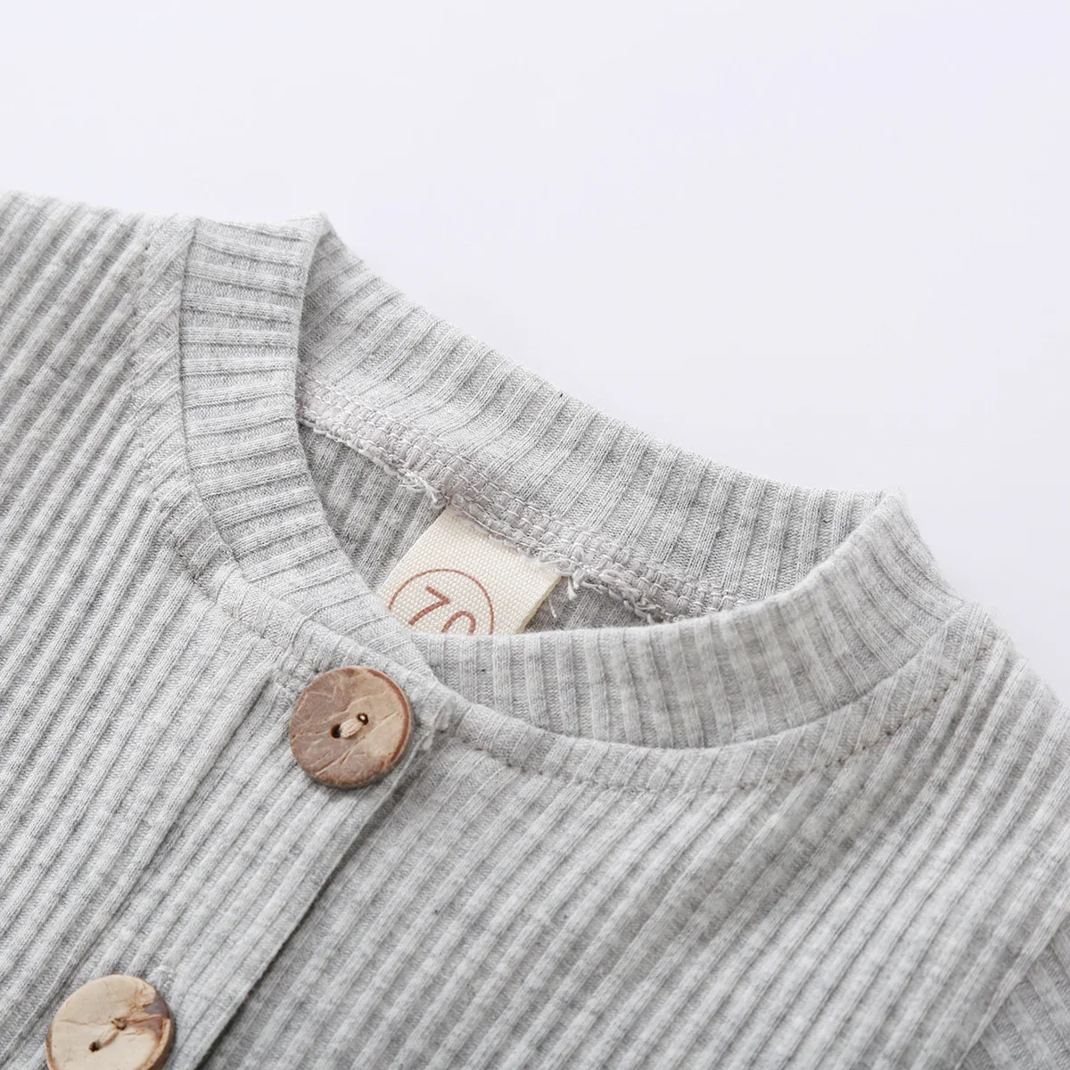 Infant Baby Knit Outfits Suits Buttons O-neck Ribbed solid clothes Long Sleeve Bodysuits Romper Top + Elastic Long Pant - Image 5