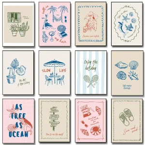 Relaxing Minimalism Seaside Posters Dream of a Slow Life Sunrise Stylish Prints Canvas Painting Wall Art Picture Home Room Decor