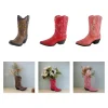 Cowgirl Boot Vase Ornament Resin Planter Desktop Decor Vintage Design Mini