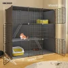 Cat Cage, Household Indoor Cat Nest, One Bedroom and One Bathroom with Cat Toilet, Special Cat House, Empty Cage, Cat Villa