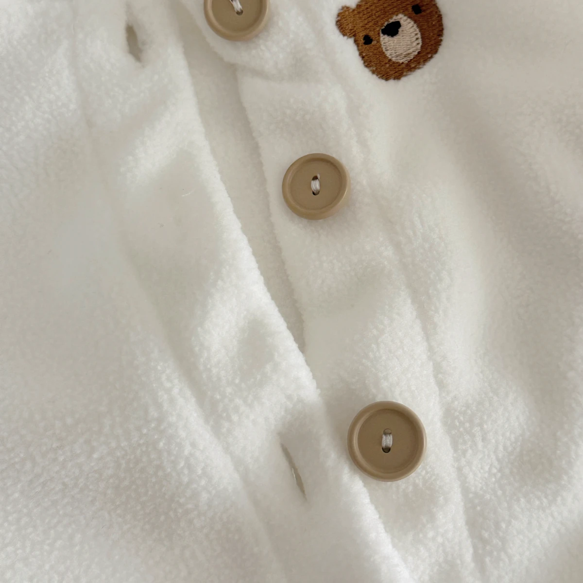 Baby Boys Winter Long Sleeve Bear Embroidery Plush Button Fashion Jumpsuit For Newborn Warm Clothes - Image 5