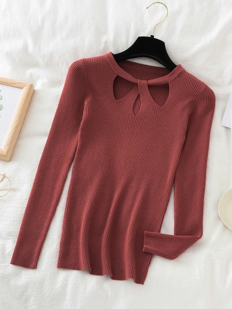 2025 Fashion Hollow Out Women Sweaters Autumn Winter Tops Slim Women Pullover Knitted Sweater Basic Solid Jumper Soft Warm Pull - Image 3