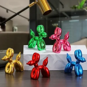 10cm 17cm Nordic Balloon Dog Sculpture Resin Animal Toy Statue Sculptures Figurine Crafts Home Decoration Room Desktop blue Gift