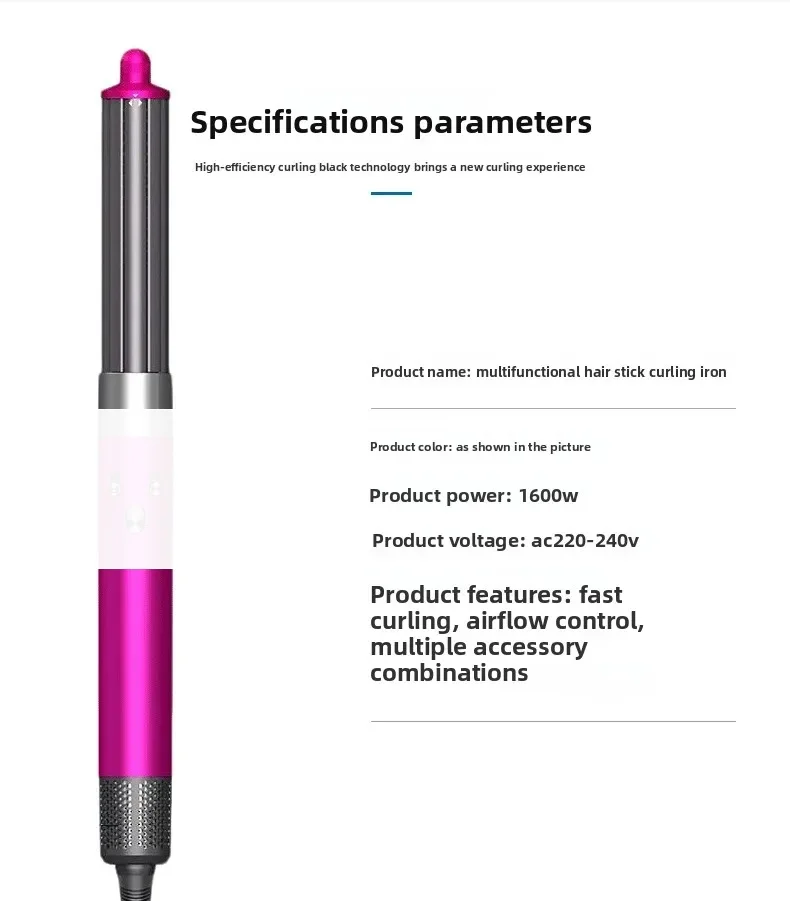 New 7-in-1 Multi-Function Hair Dryer Curling Iron Straightener Hot Air Comb Styling Kit Salon-like results at home haircurlers - Image 4