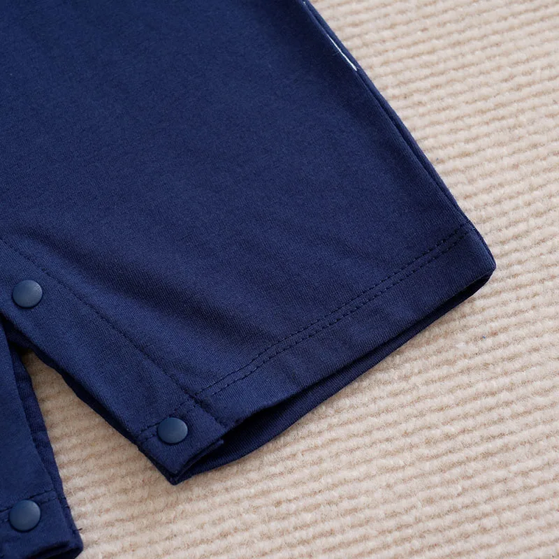 Newborn Baby Boy gentleman's bow tie printing fashion romper Summer white Beard print cotton short sleeve clothing 0-18 months - Image 6