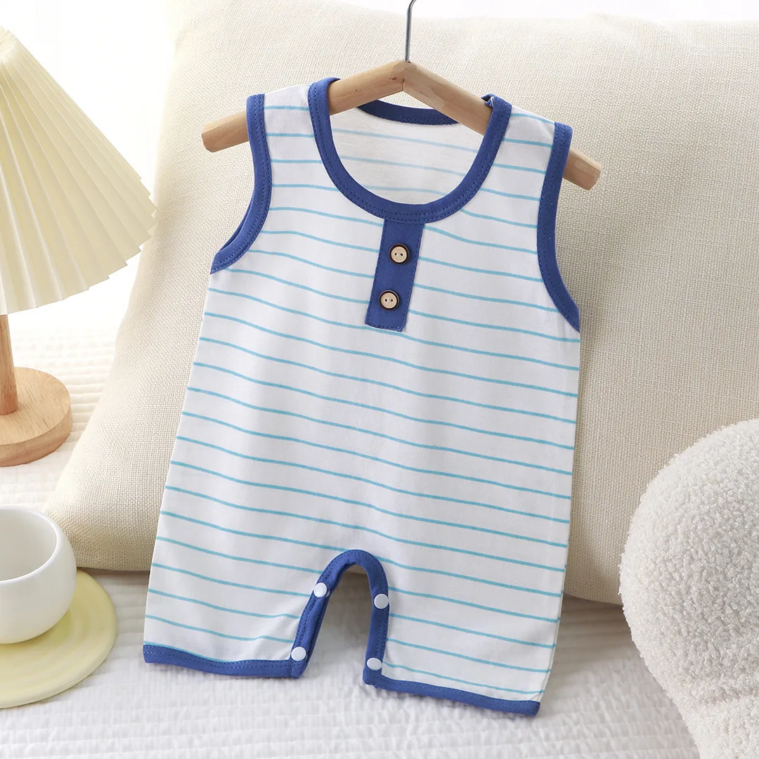 Summer Sleeveless Baby Rompers 0-2Y Striped Onesies for Newborn Baby Boy Infant Girl Striped Jumpsuit Baby Clothing - Image 4