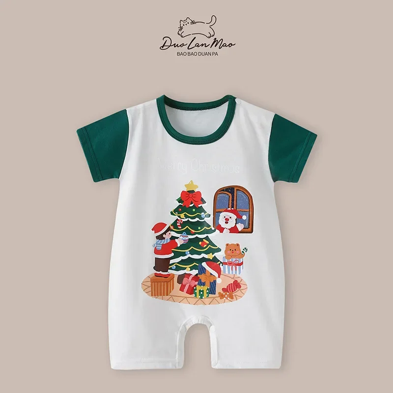 Baby First Christmas Costume Newborn Baby Boys Girls Thin Rompers Infant Short Sleeve Bodysuit Toddler Jumpsuit - Image 4
