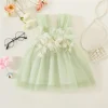 Sweet Baby Girl Wedding Party Evening Dresses Summer Clothes Petal Mesh Birthday Princess Kids Costumes 0 To 3 Years Old Toddler
