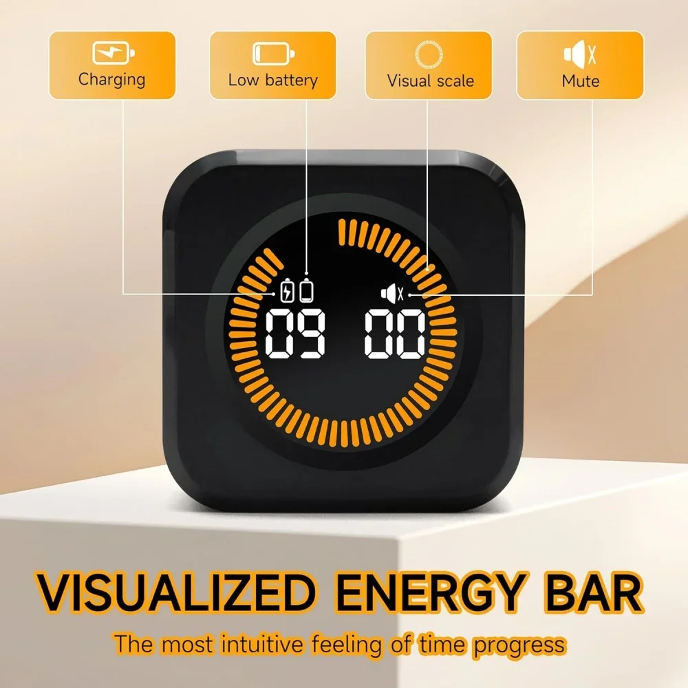 Visual Pomodoro Timer Kitchen Digital Timer Clock,Gravity Senso Chronometer Study Timer Children Stopwatch Timer for Studying - Image 3