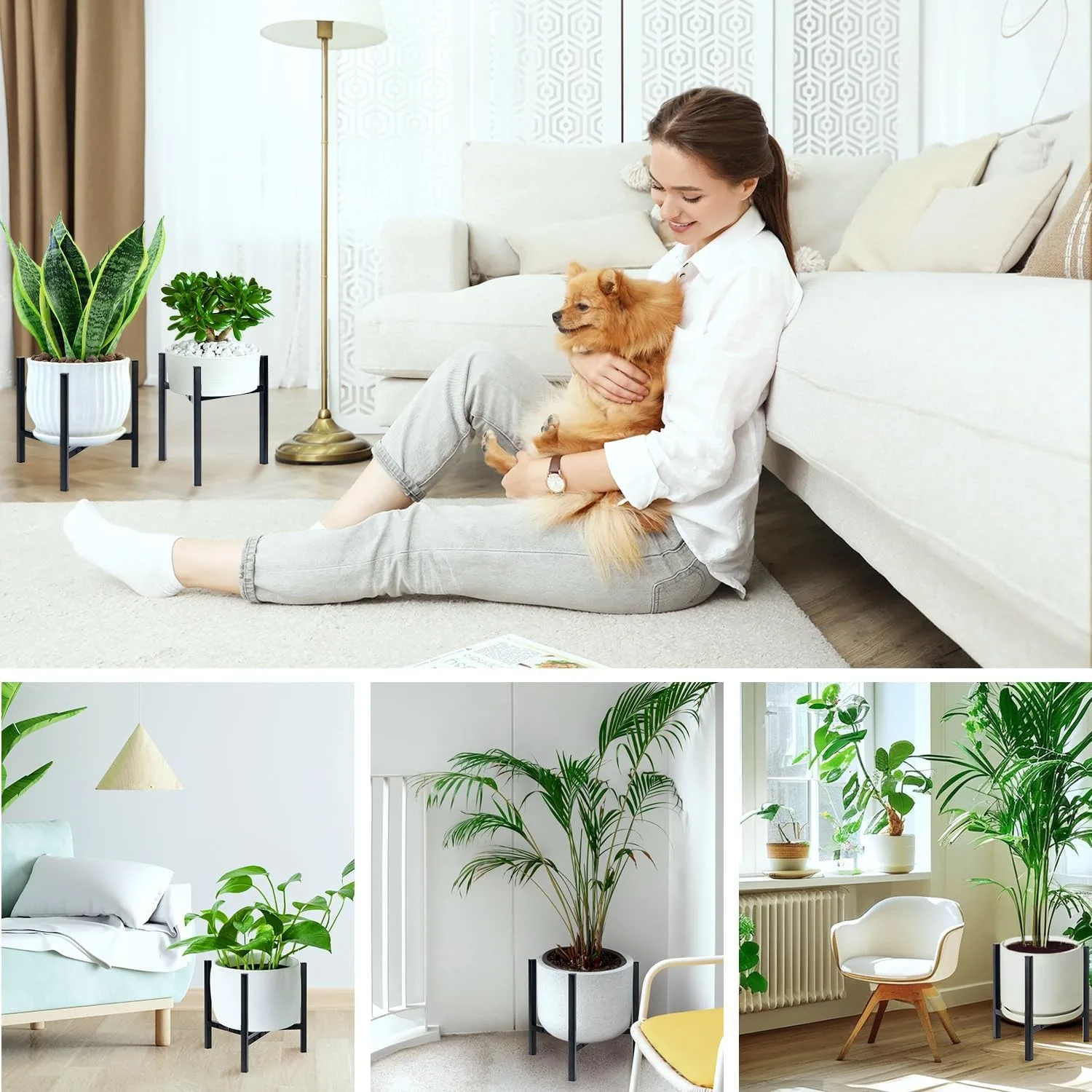Plant Stand Indoor Adjustable,Plant Stands,Heavy Duty Stable Plant Pot Flower Holder Indoor Outdoor , Fit 8 9 10 11 12 inch Pots - Image 6