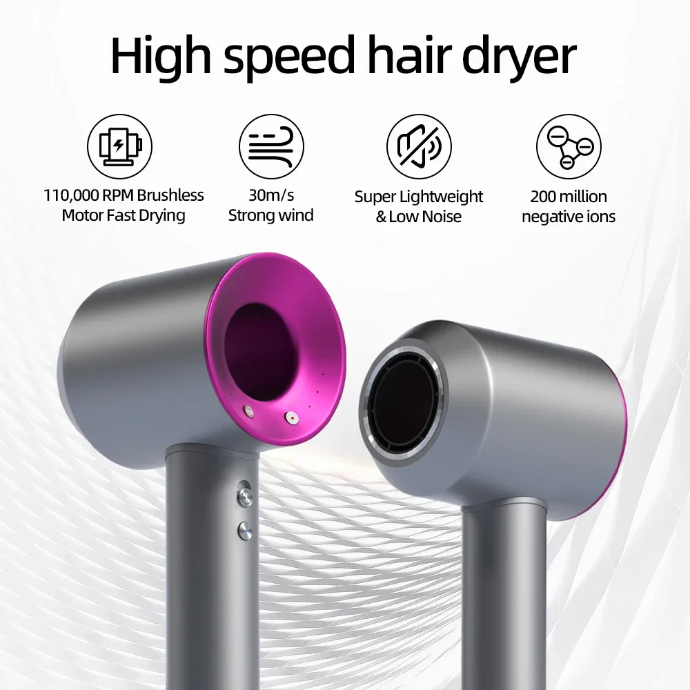High-speed bladeless hair dryer Negative ion hair care High power, silent and quick drying, portable, suitable for home travel