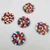 5 pcs Wool Felt Round Felt Ball Coasters Colorful 4 Inches Felt Coaster Pads Rotundity Round Wool Insulation Pad Table