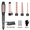 5-in-1 Curly Hair Brush Set, Multi-Curly Hair, Curly Hair Brush Set with a Heat Brush and 4 Interchangeable Ceramic Curly Hair