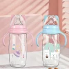2pcs/1pc 330ML Baby Bottle with Handle, Formula Feeding Straw Bottle, Easy to Grip Design, Suitable for Baby'S Little Hands