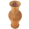 Imitation Rattan Floor Vase Tall Decorative Woven Plastic Vase for Home Flowers Wedding Photo Prop Simple Natural Style