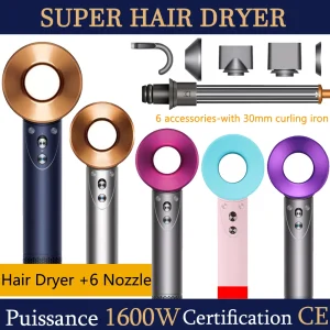 SenCiciMen Professinal Hair Dryer Negative Ion Blow Dryer Quick Dry Leafless Hairdryer Salon Home Constant Temperature Hair Care