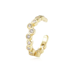 S925 Sterling Silver Ear Cuffs Minimalist Luxury Geometric Diamond Embedded No Piercing Required Silver Earring Bone Clip