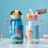 Children's water cup Net celebrity bear plastic water bottle baby large-capacity water cup high-value summer portable straw cup