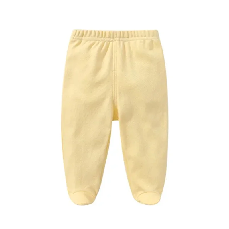 0-12Months Spring Autumn Cotton Breathable Newborn Baby Pants Solid Wrap Foot Long Trousers Casual Baby Leggings For Girls Boys - Image 3