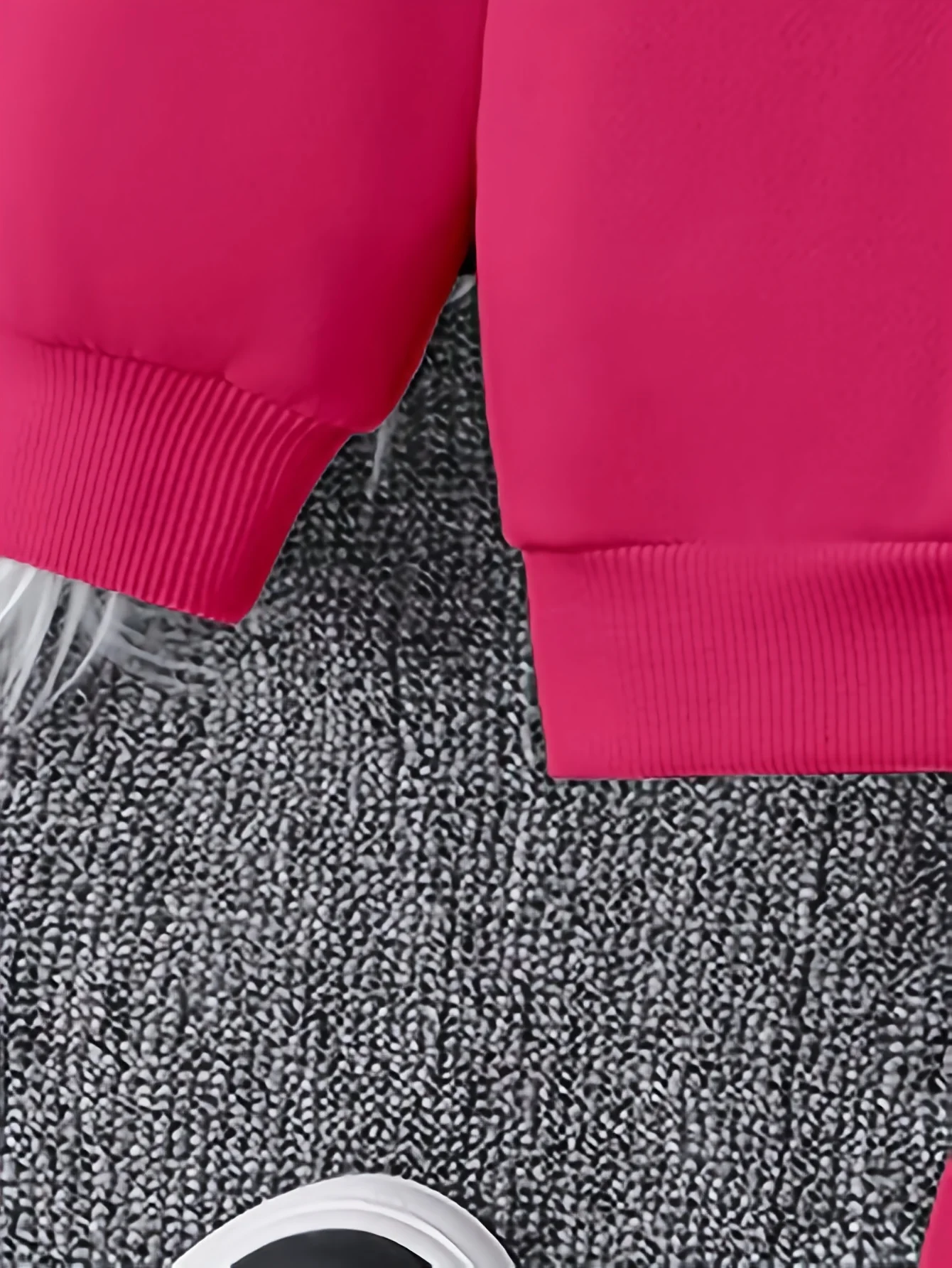 Newborn baby girl Autumn and Winter Edition Mom Little Baby Letter Printed Fleece hoodie and Pants Set - Image 3