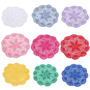 Modern Lace Table Place Mat Dish Round Glass Pad Cloth Crochet Drink Placemat Cup Mug Tea Coaster Handmade Doily Kitchen