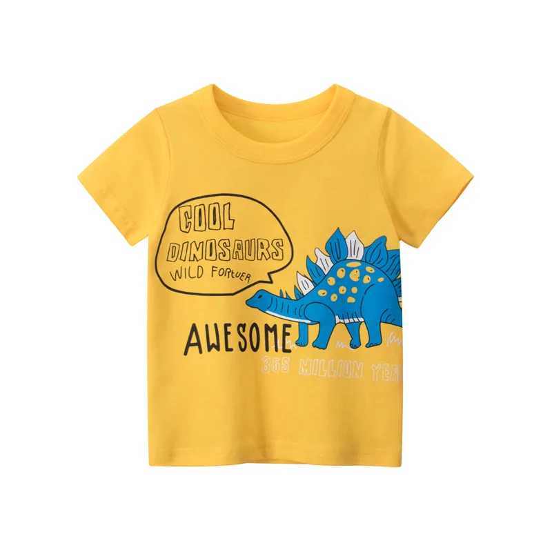 2 3 4 5 7 9 Years Summer Baby Boys Short Sleeve T-shirt Children Kids Cotton Cartoon Dinosaur Tops For Little Boys 9972 - Image 4