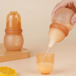 Baby feeding bottle, 60ml / 2.03 ounces, anti-choking, designed for artificial breast milk, made of fully soft silicone